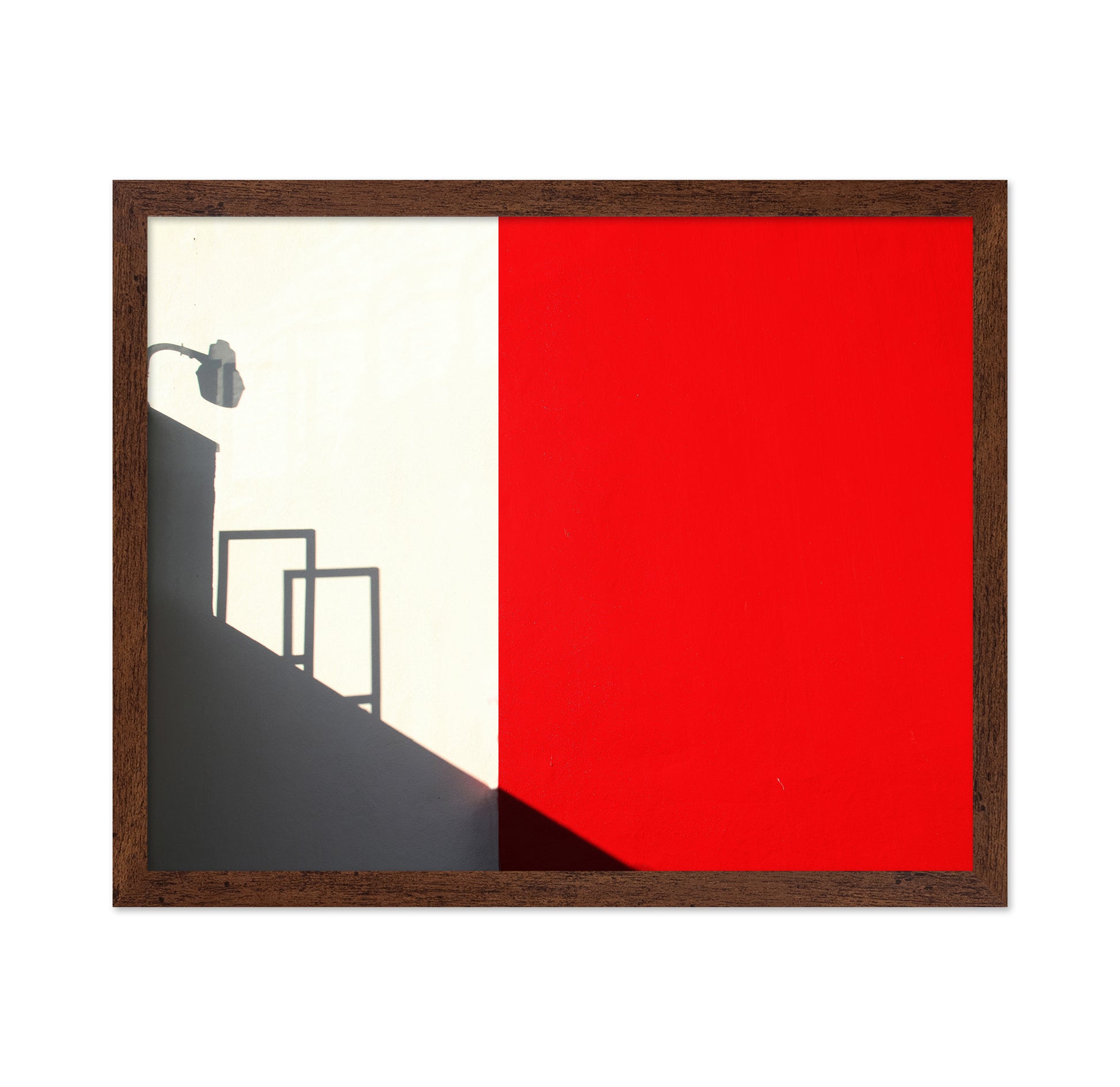 Minimal Red Wall Shadow Composition