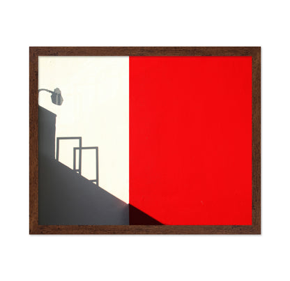 Minimal Red Wall Shadow Composition
