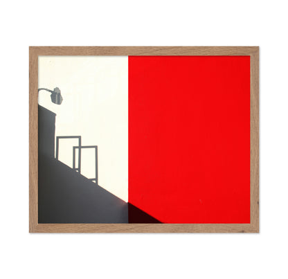 Minimal Red Wall Shadow Composition