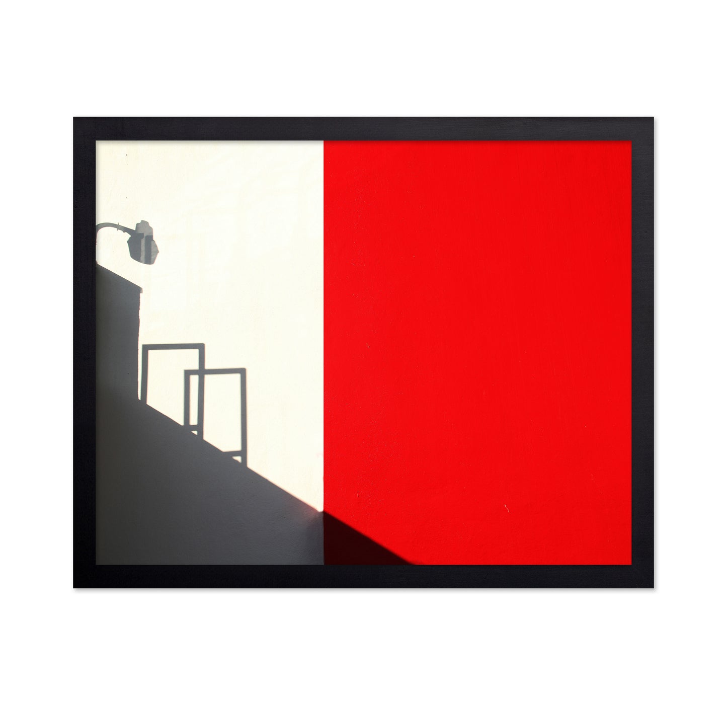 Minimal Red Wall Shadow Composition