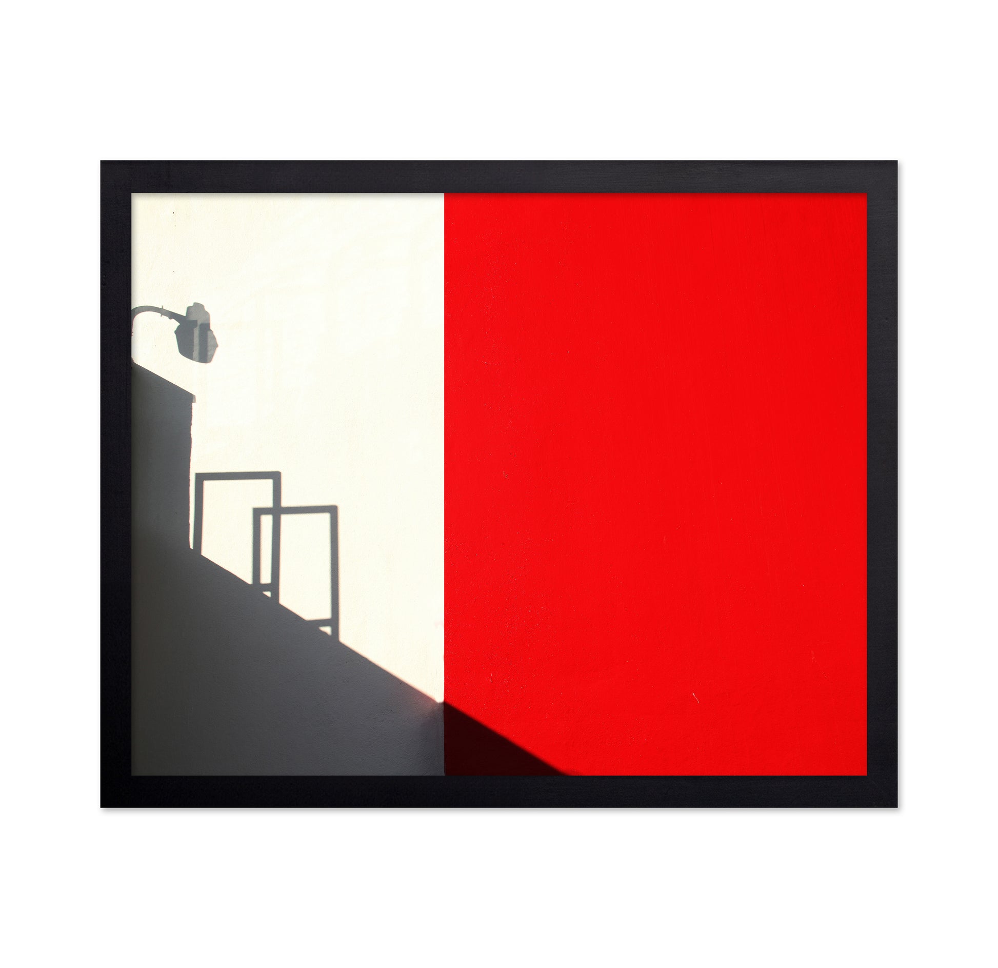 Minimal Red Wall Shadow Composition