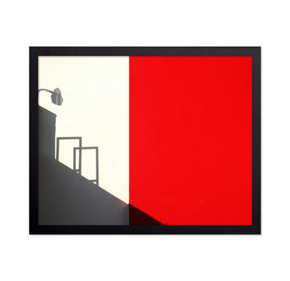 Minimal Red Wall Shadow Composition