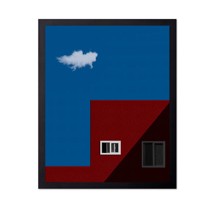 Minimal Red House Blue Sky