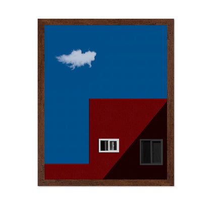 Minimal Red House Blue Sky