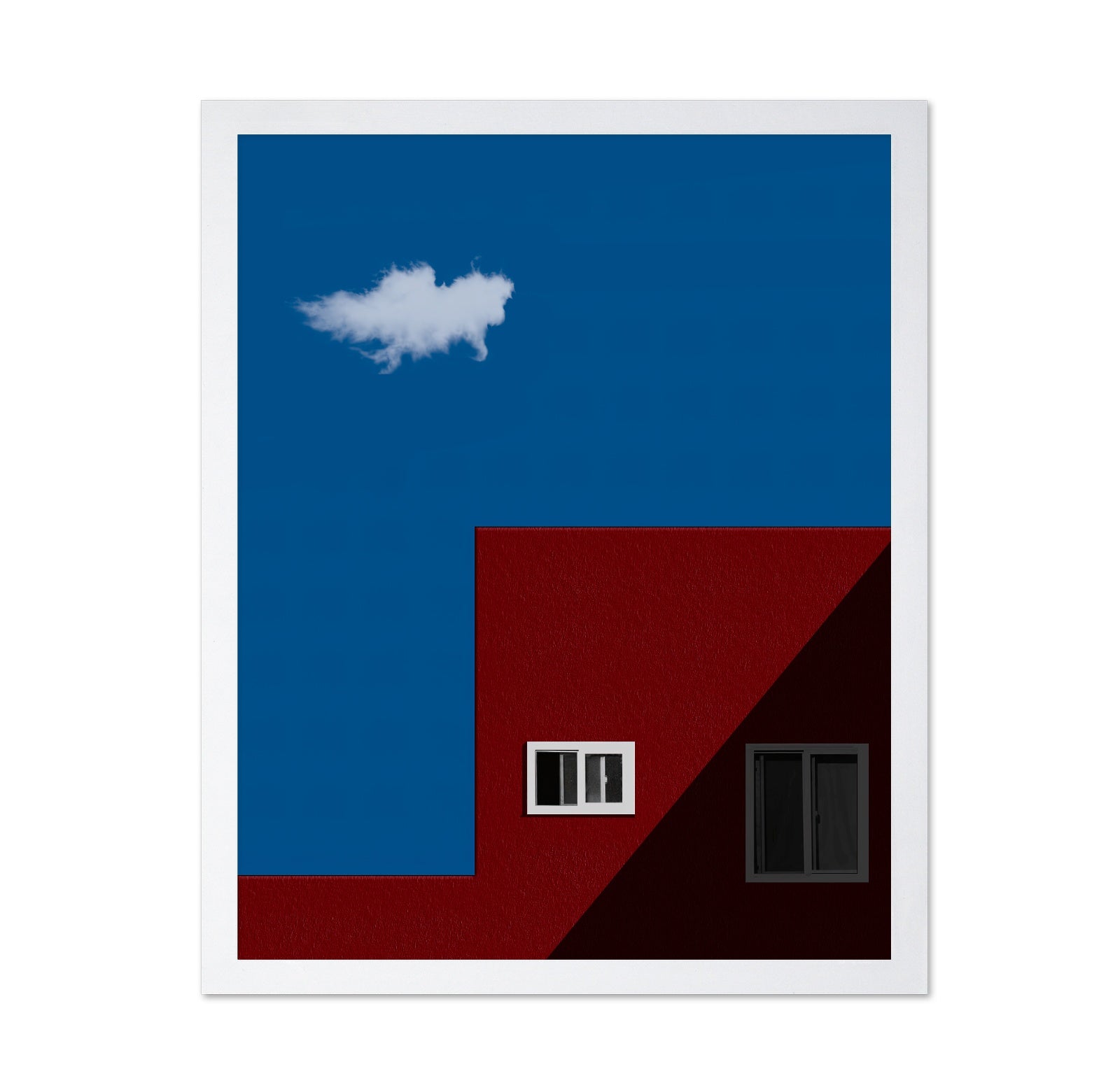 Minimal Red House Blue Sky