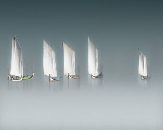 Minimal Sailboats in Fog