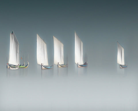 Minimal Sailboats in Fog