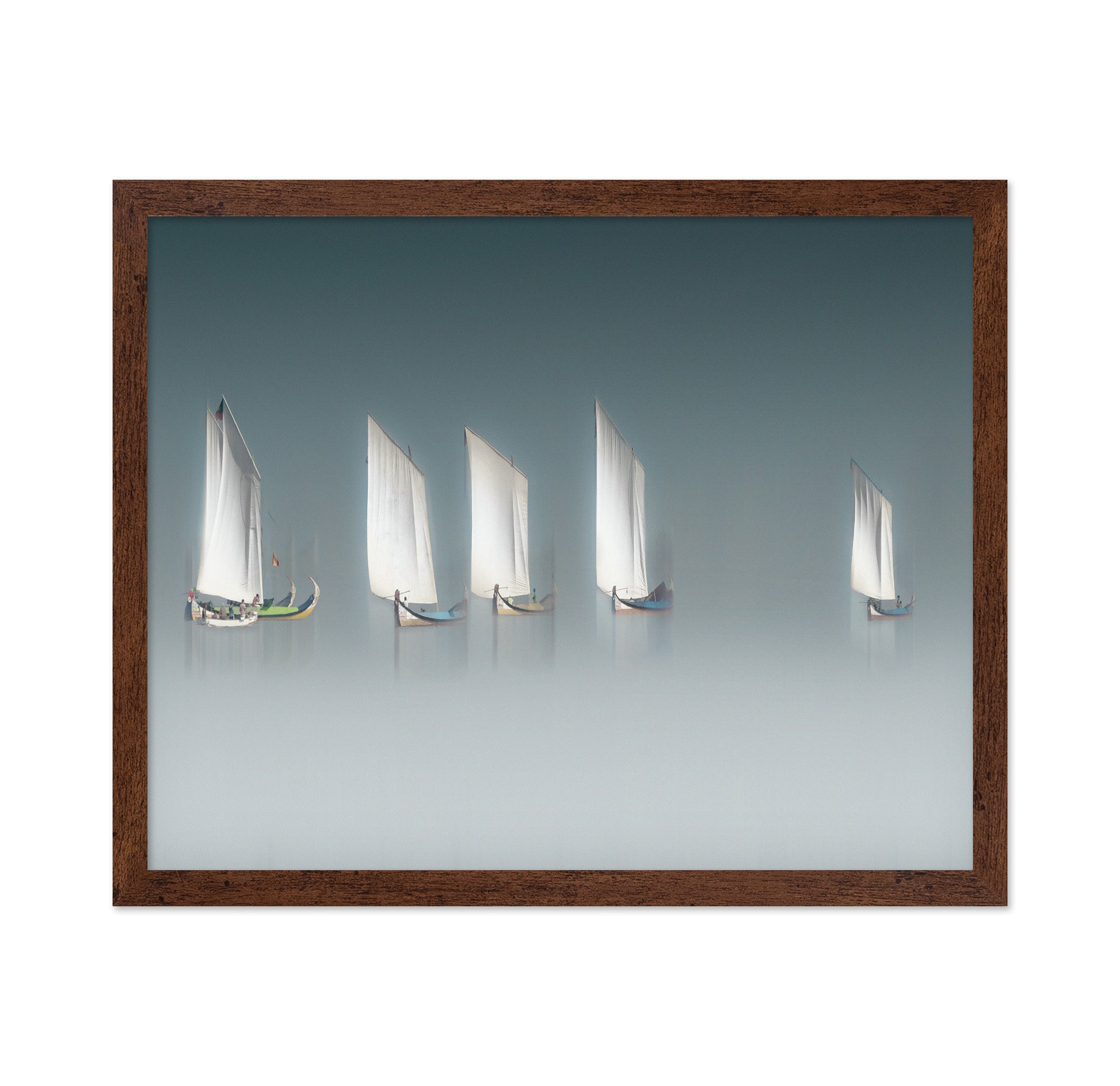 Minimal Sailboats in Fog