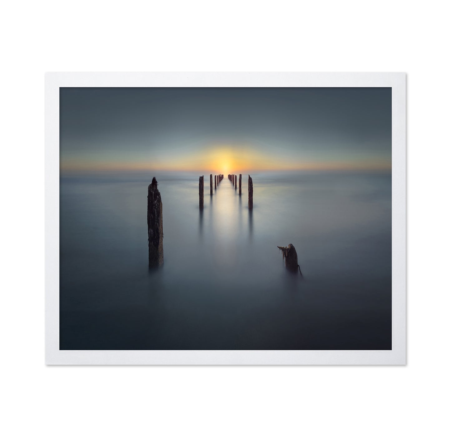 Minimal Ocean Sunset Pier
