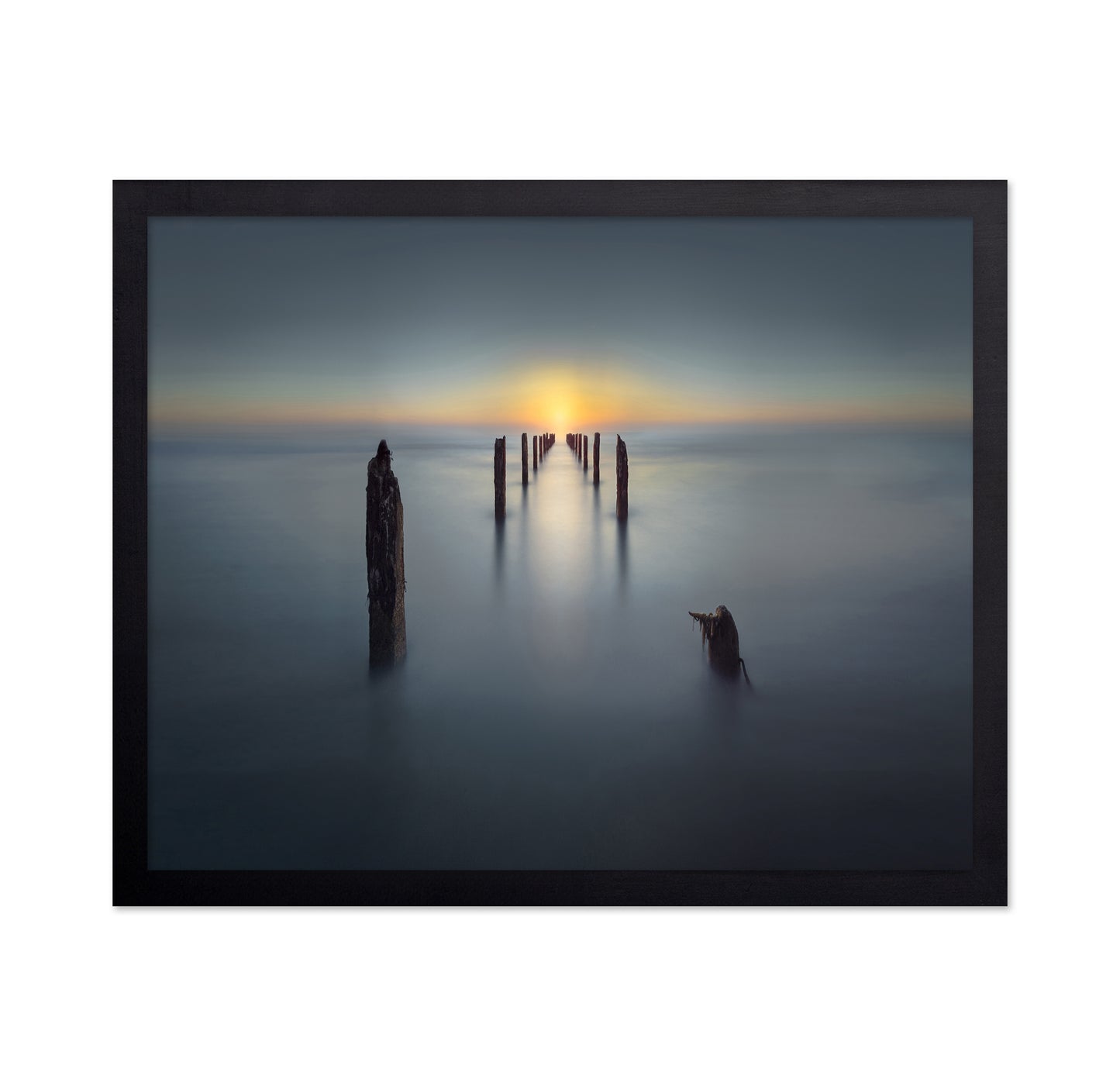 Minimal Ocean Sunset Pier