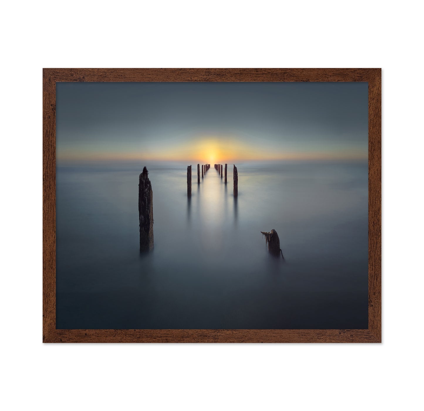 Minimal Ocean Sunset Pier
