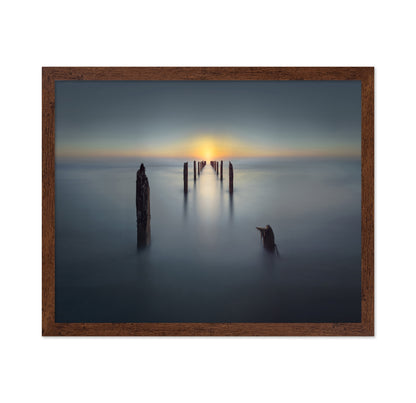 Minimal Ocean Sunset Pier