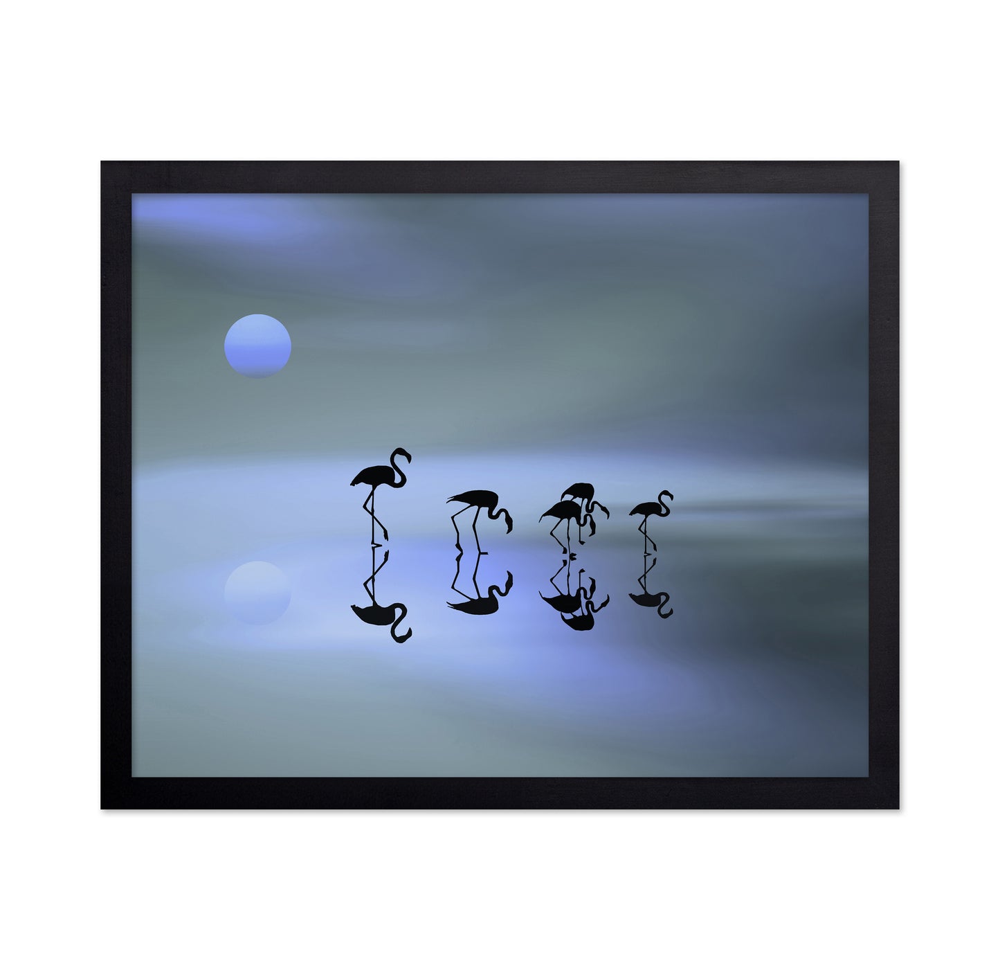 Blue Flamingo Reflections