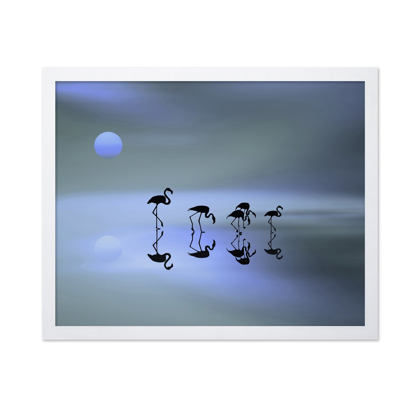 Blue Flamingo Reflections