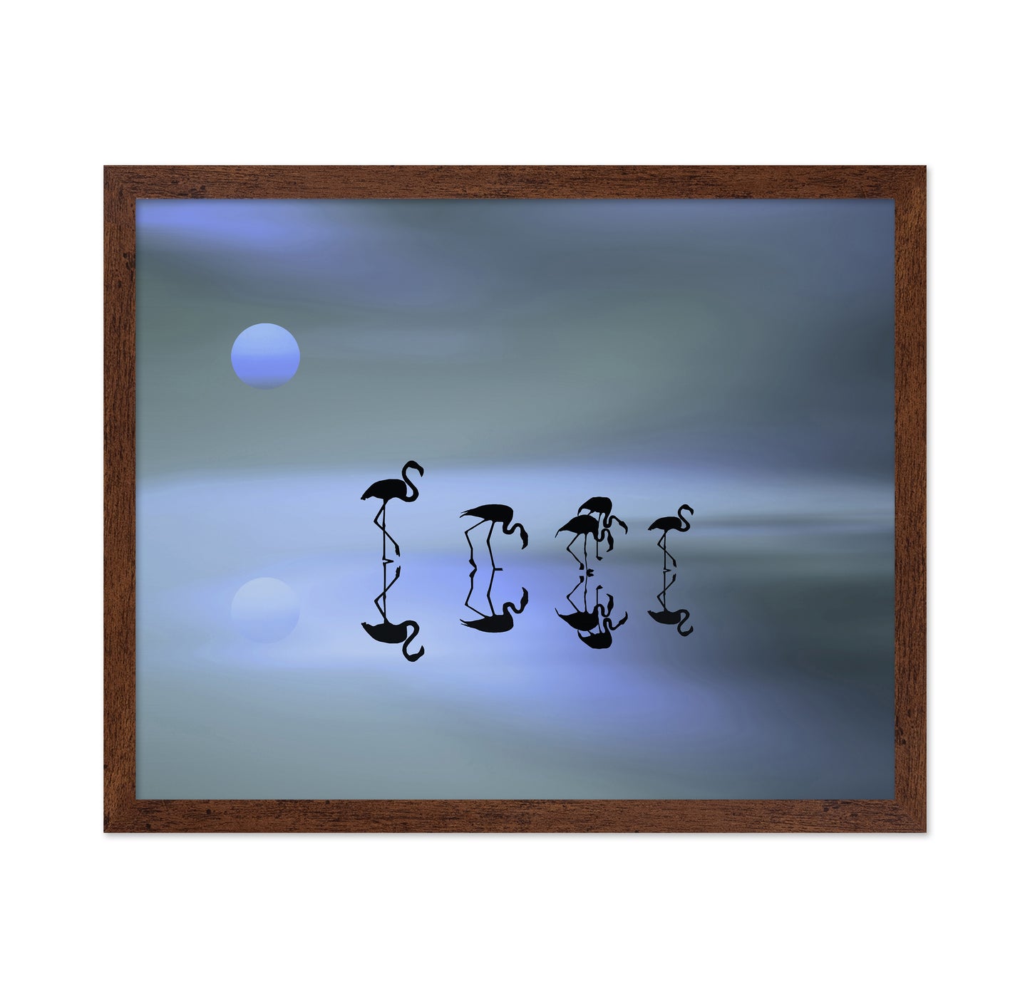 Blue Flamingo Reflections