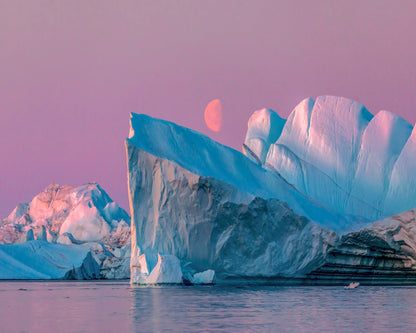 Moon Over Arctic Icefjord