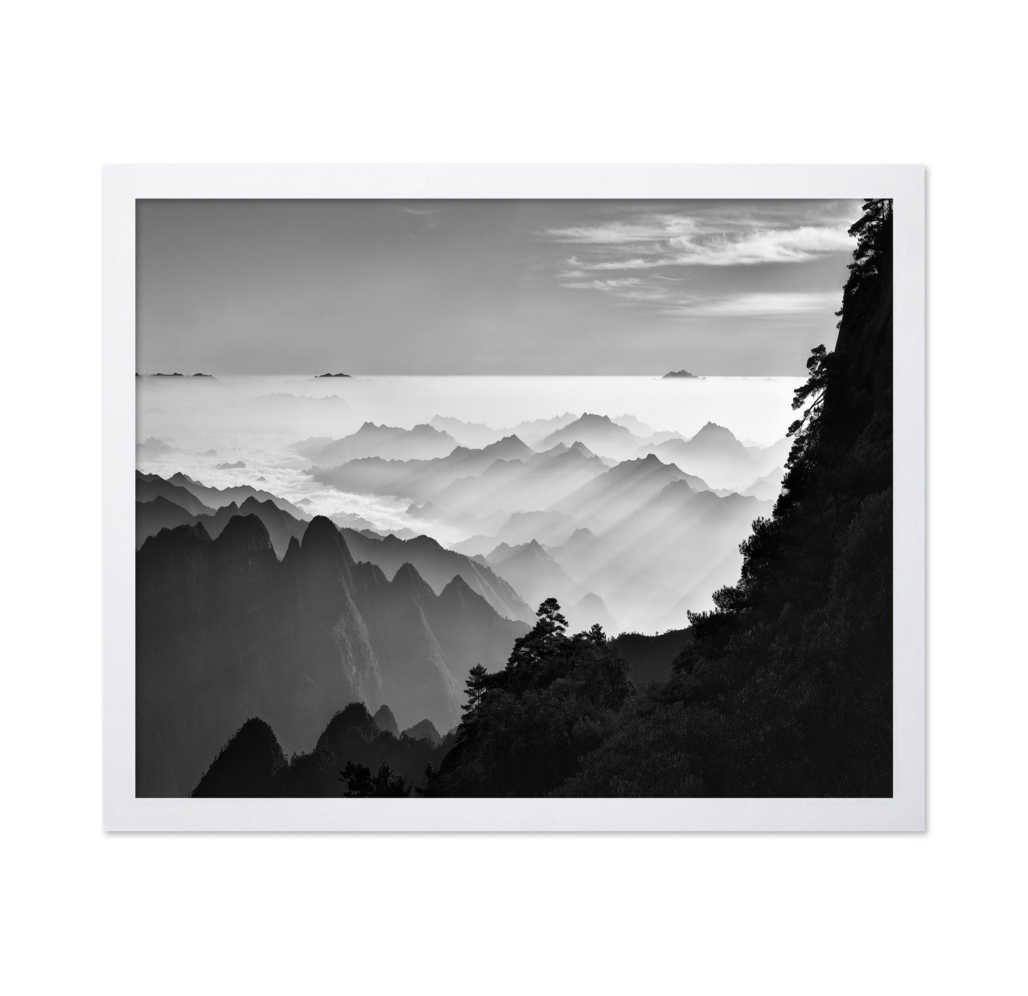 Sunrise Rays Over Mountain Peaks