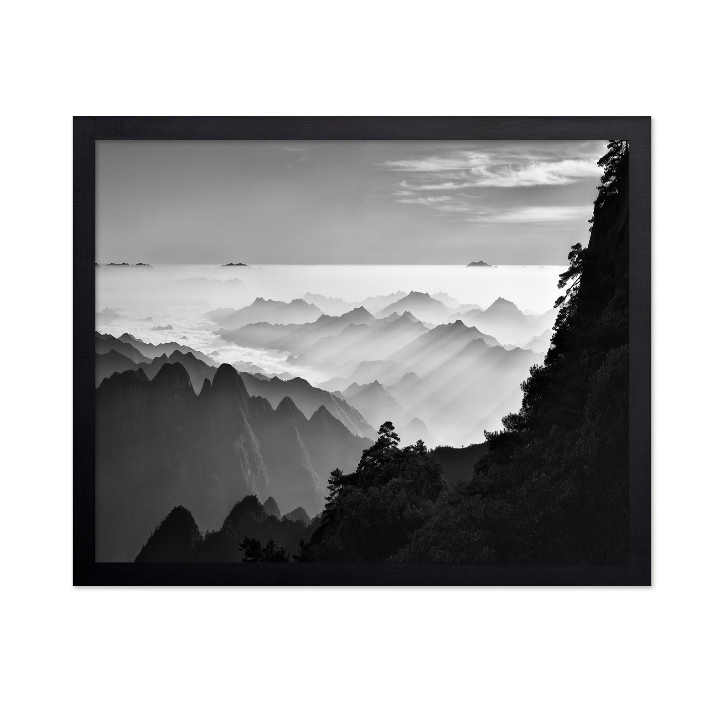 Sunrise Rays Over Mountain Peaks