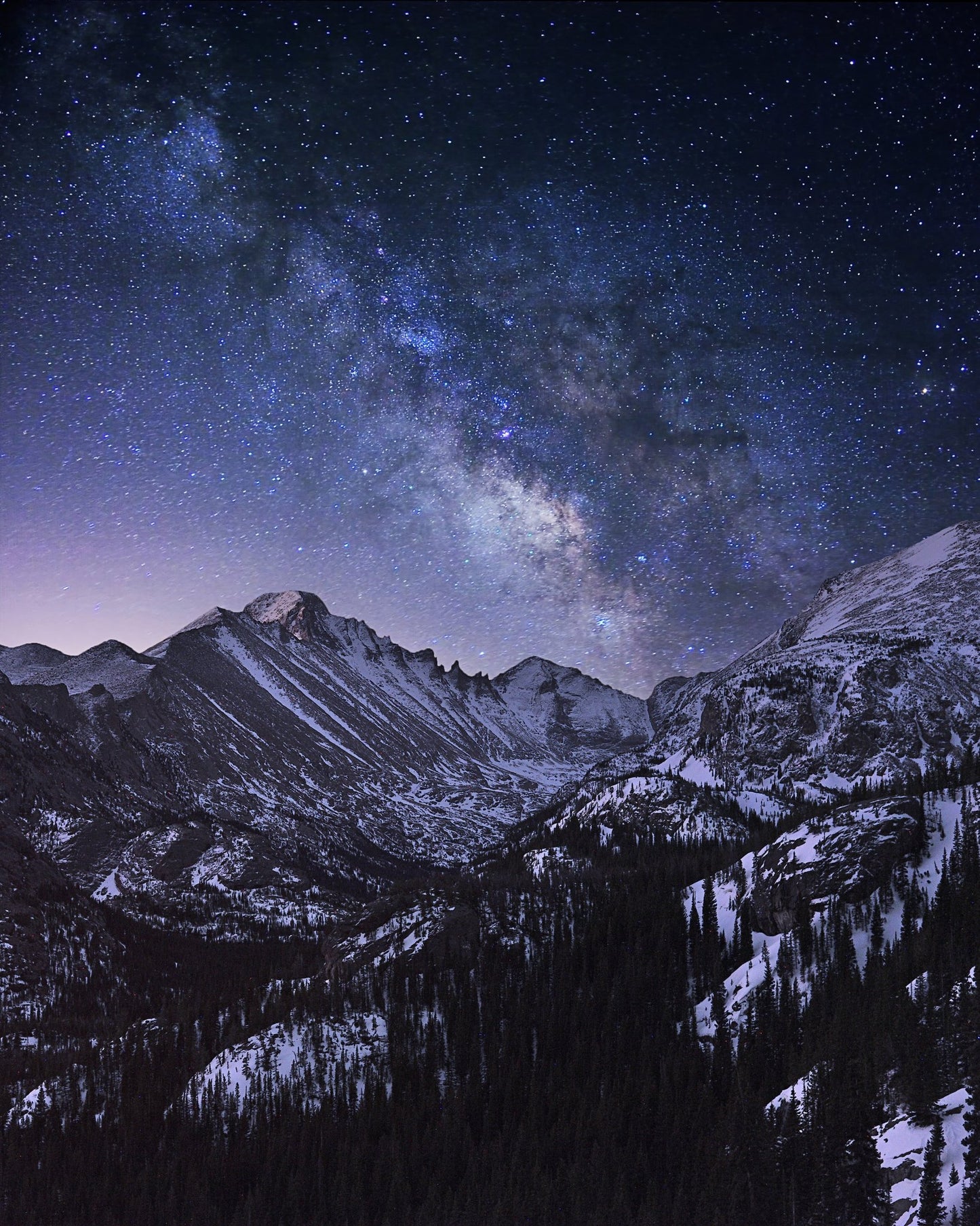 Milky Way Over Mountain Peaks No1
