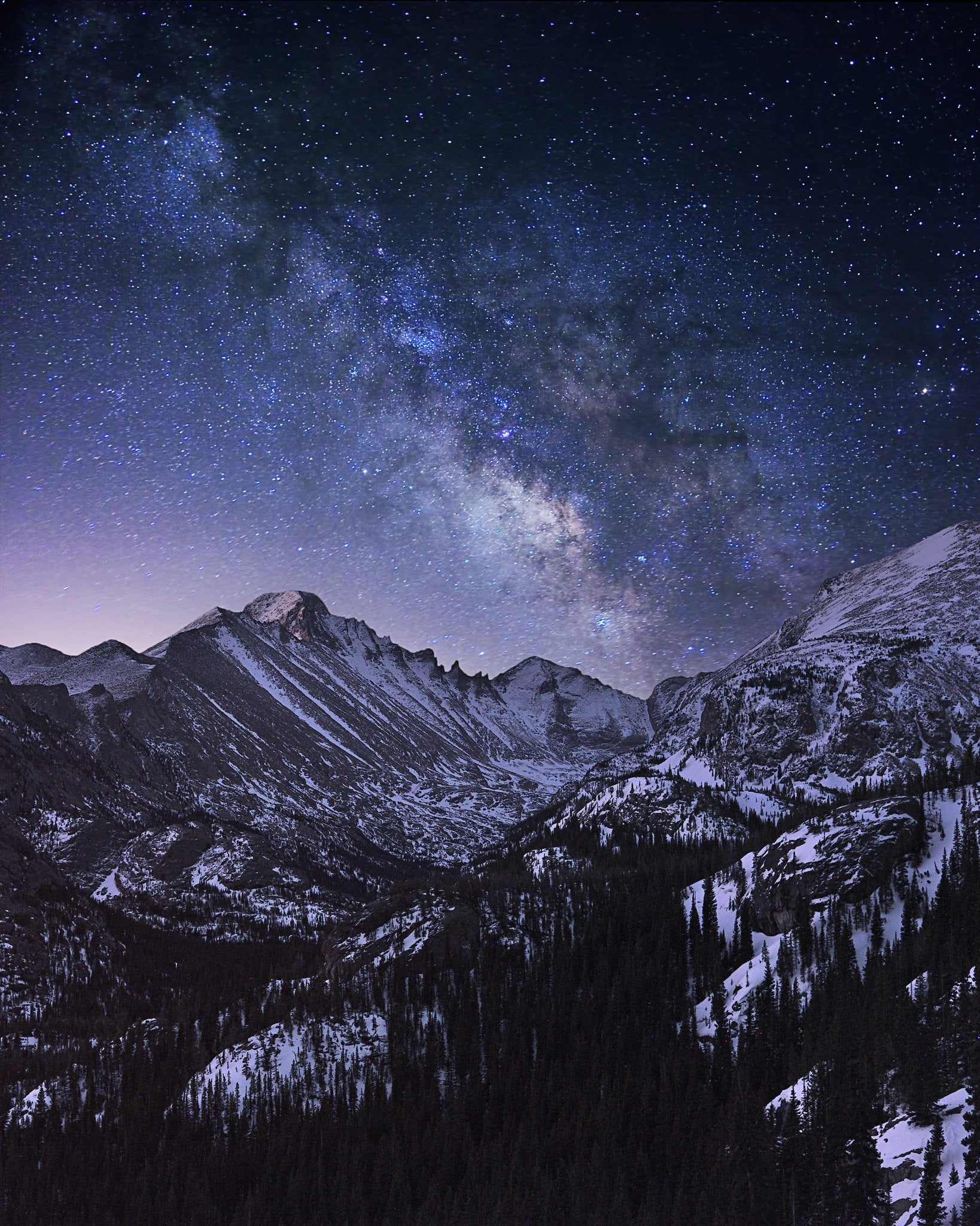 Milky Way Over Mountain Peaks No1