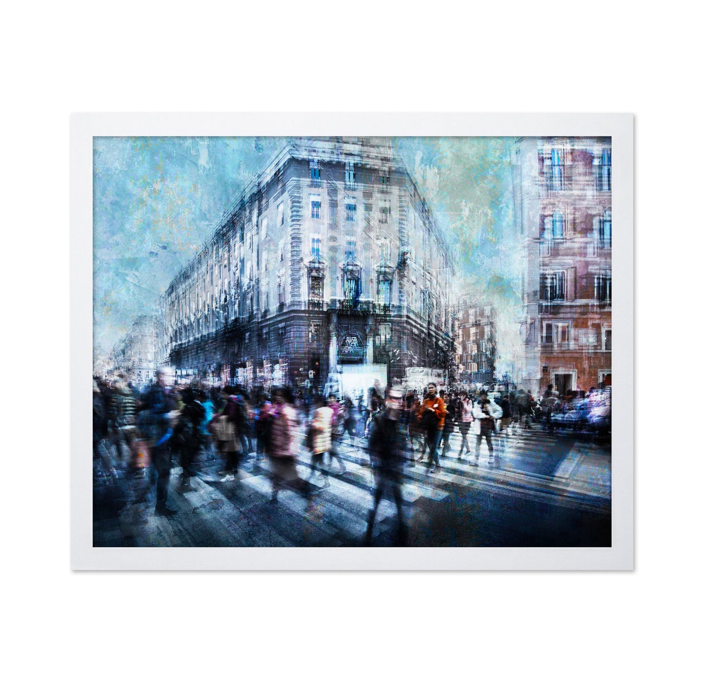 Busy City Pedestrian Crossing