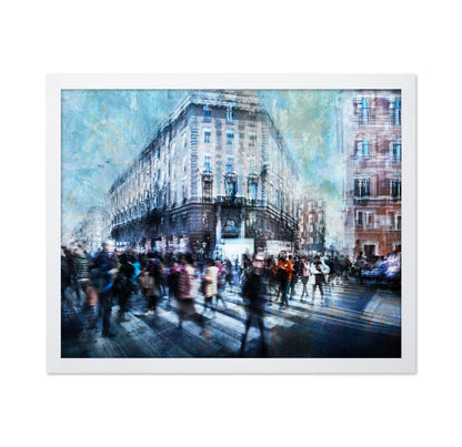 Busy City Pedestrian Crossing