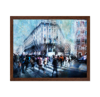 Busy City Pedestrian Crossing