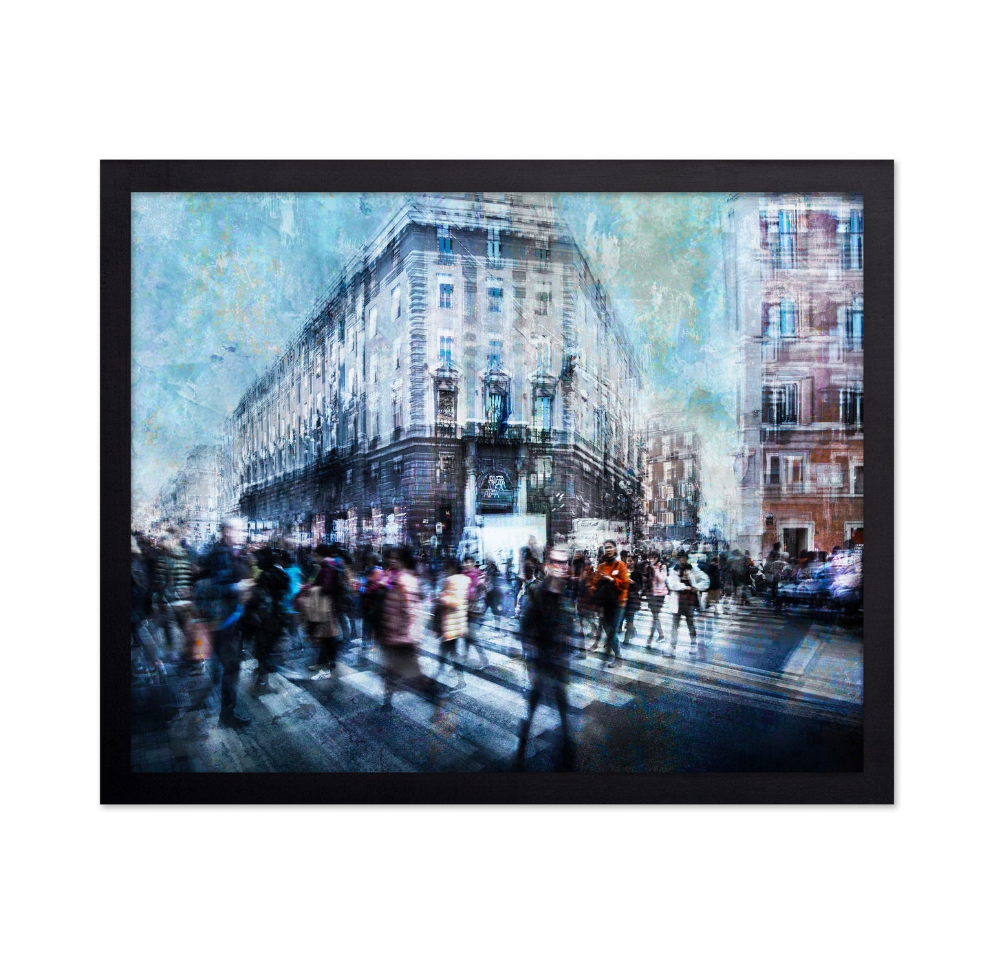 Busy City Pedestrian Crossing