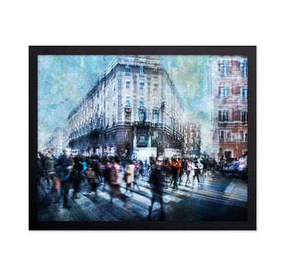 Busy City Pedestrian Crossing