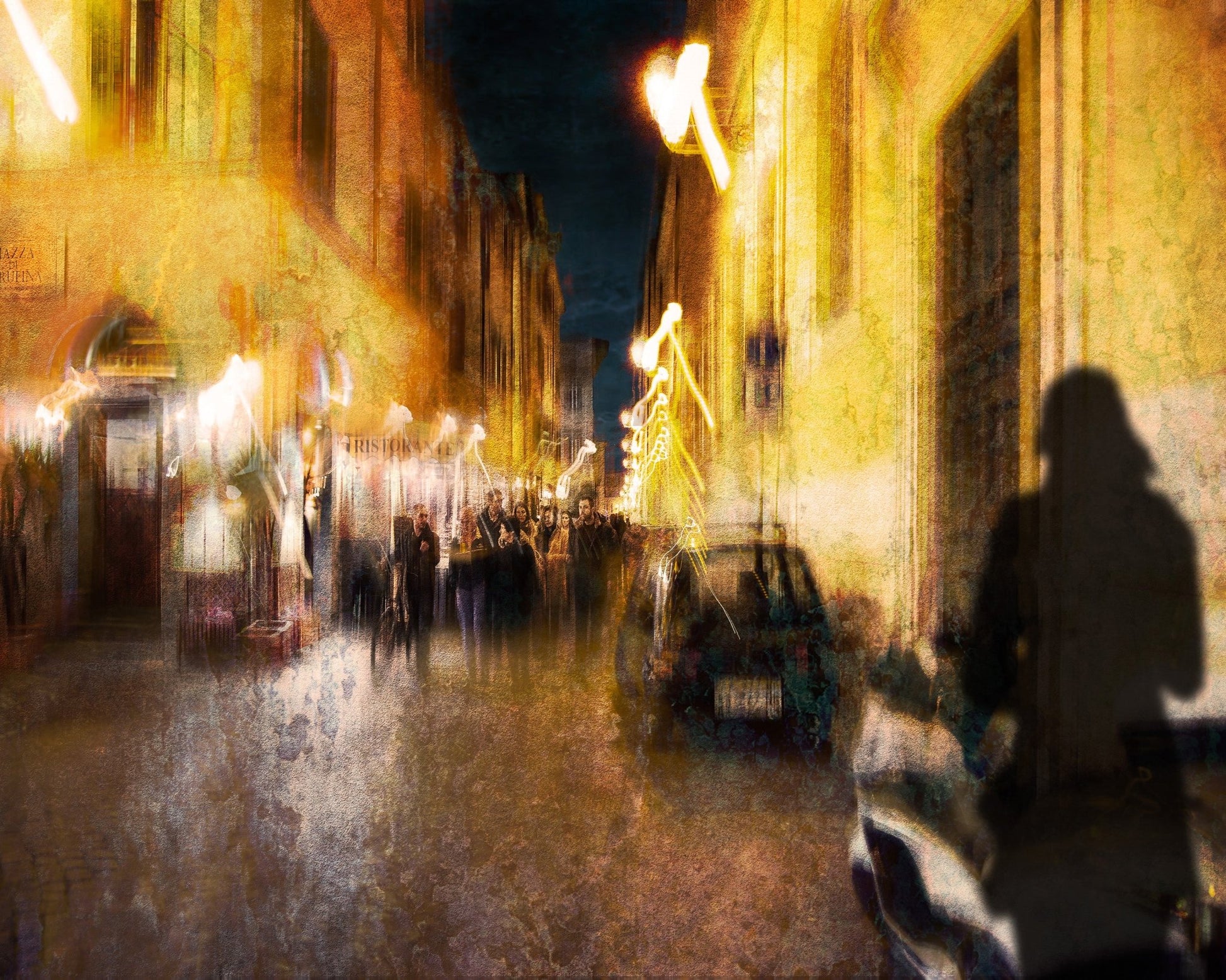 Rome Alley Night Walk Scene