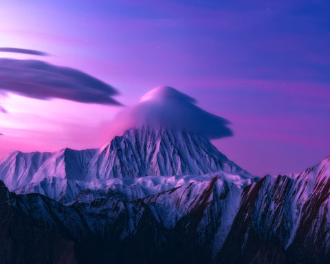 Mount Damavand Purple Sunset Landscape