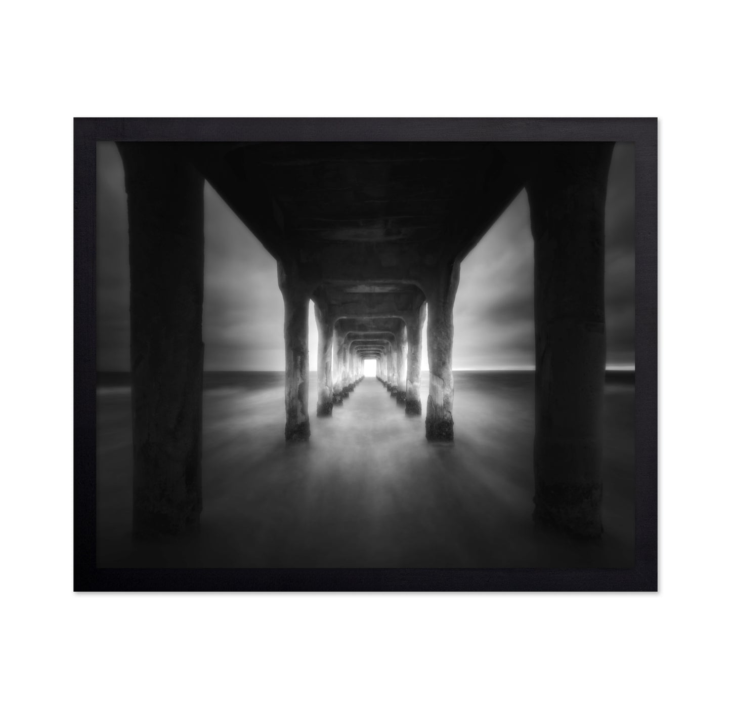 Under Pier Symmetry Black and White