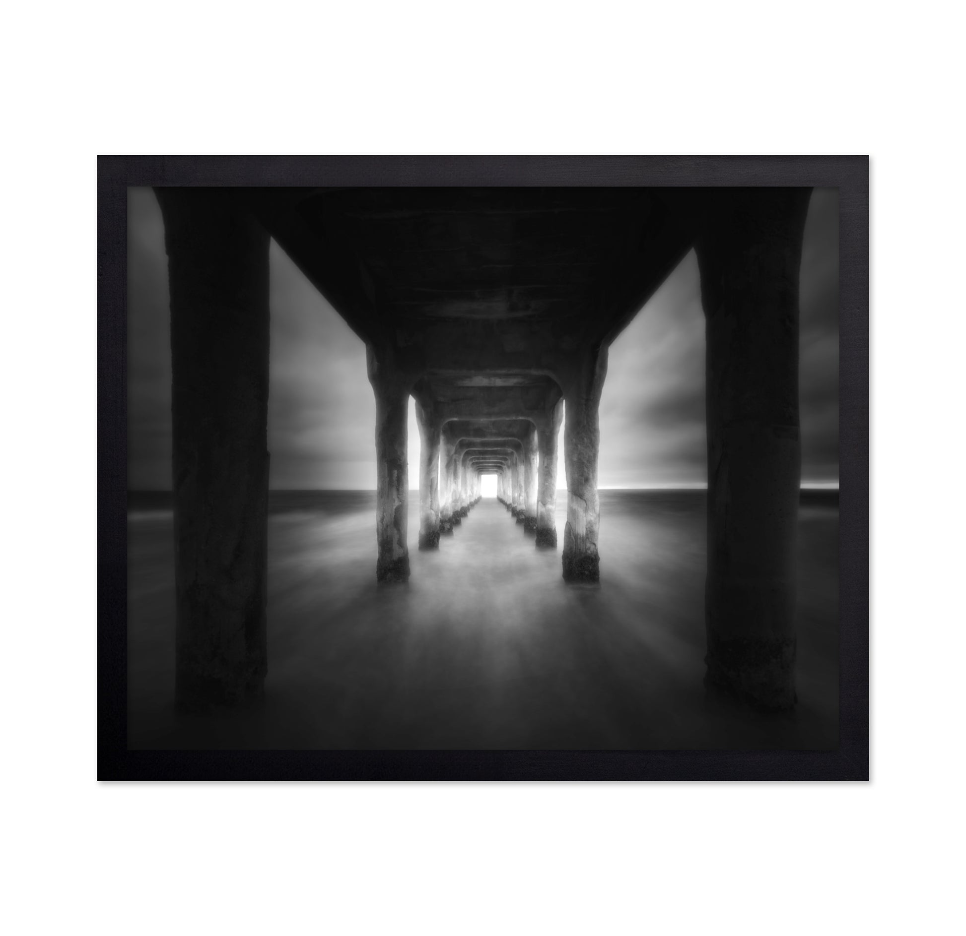 Under Pier Symmetry Black and White