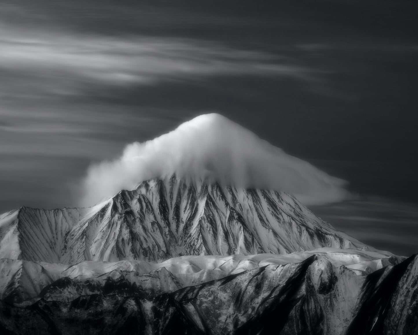 Mount Damavand Black and White Cloud Peak