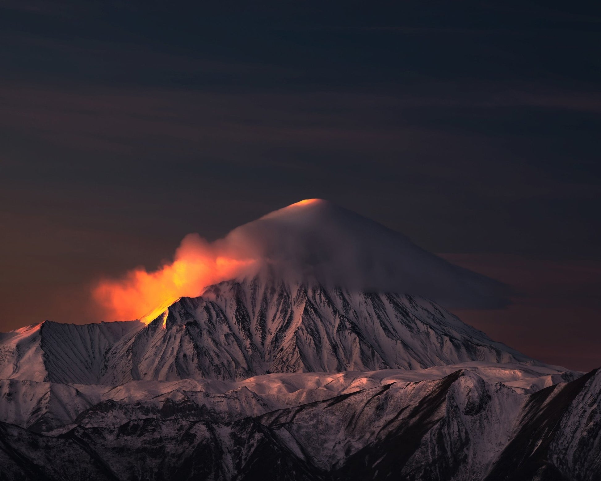 Mount Damavand Fiery Sunset Peak