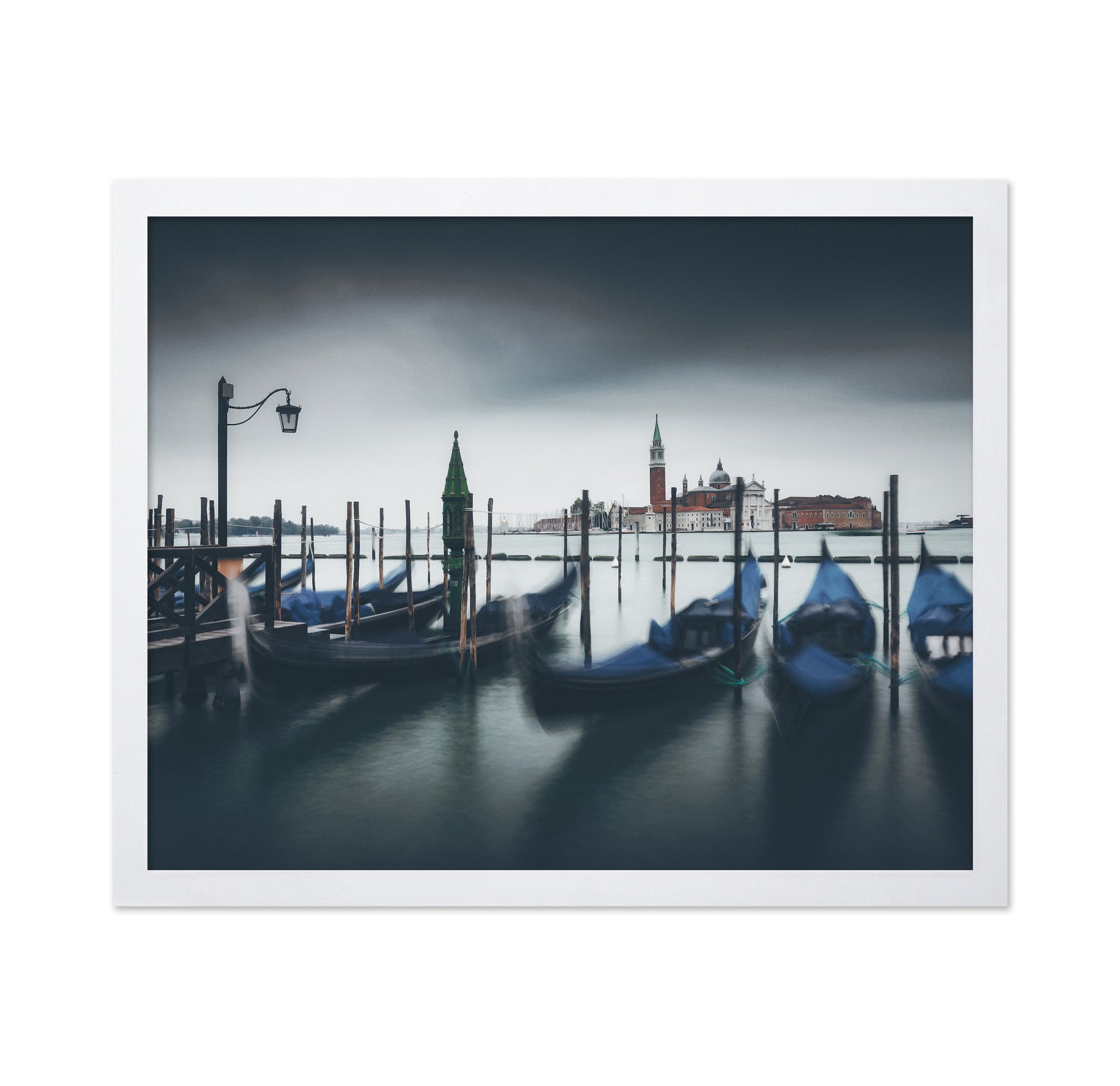 Gondolas Misty Venice Lagoon