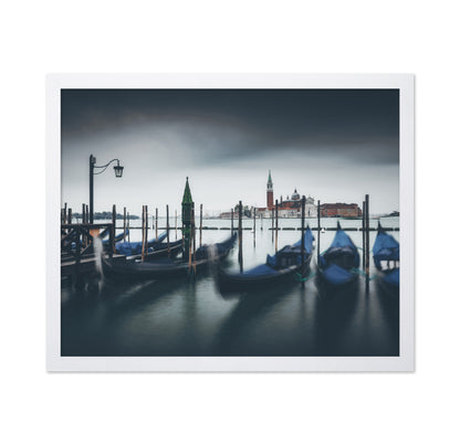 Gondolas Misty Venice Lagoon