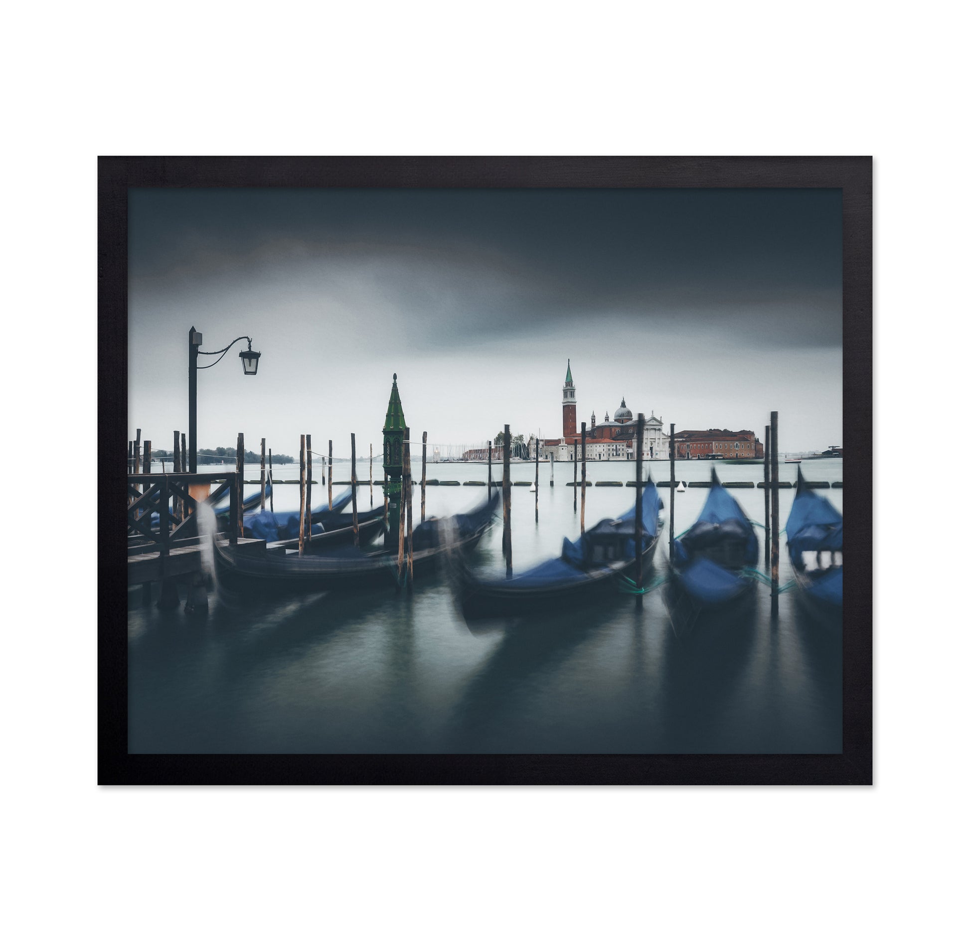 Gondolas Misty Venice Lagoon