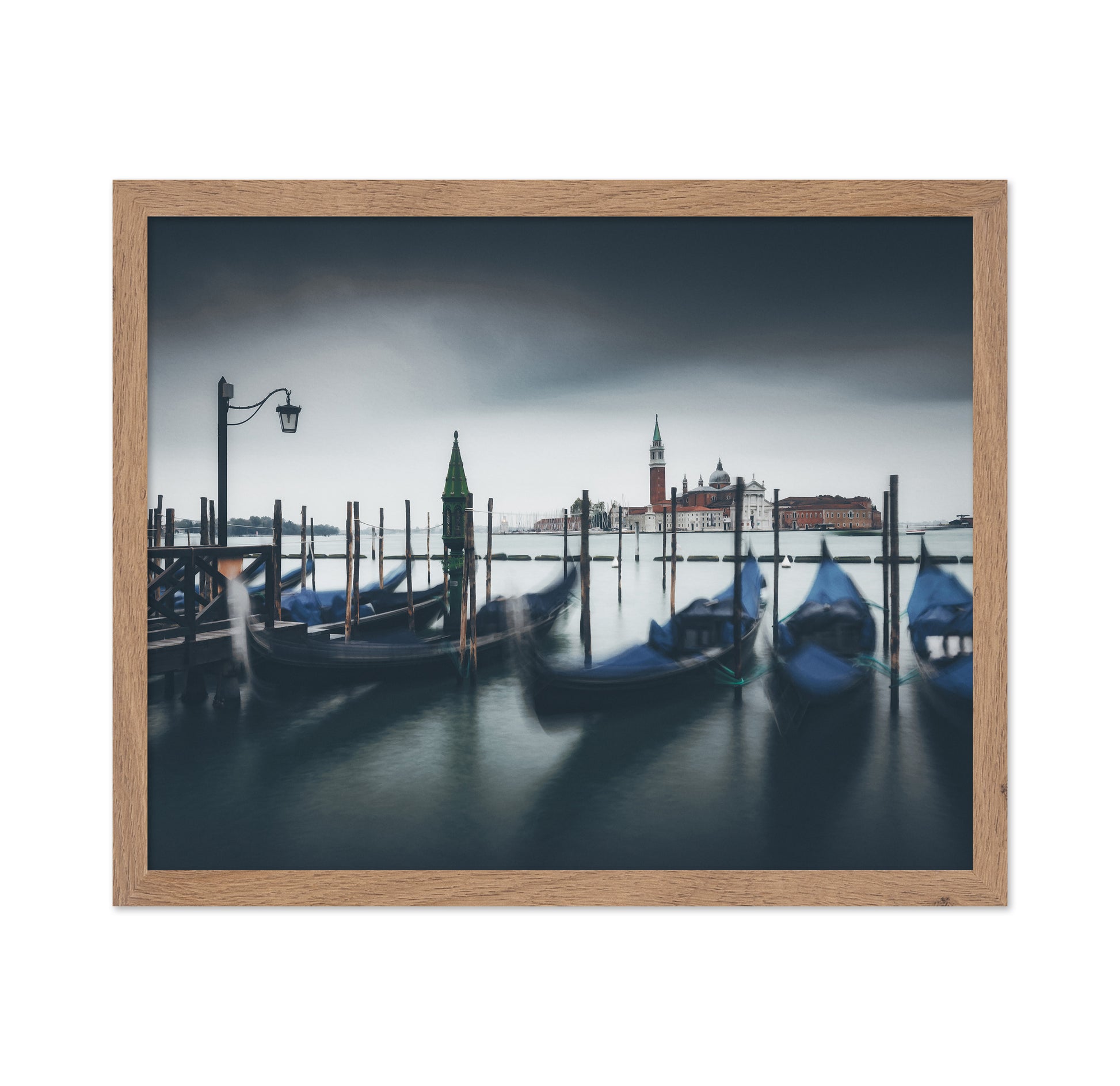 Gondolas Misty Venice Lagoon