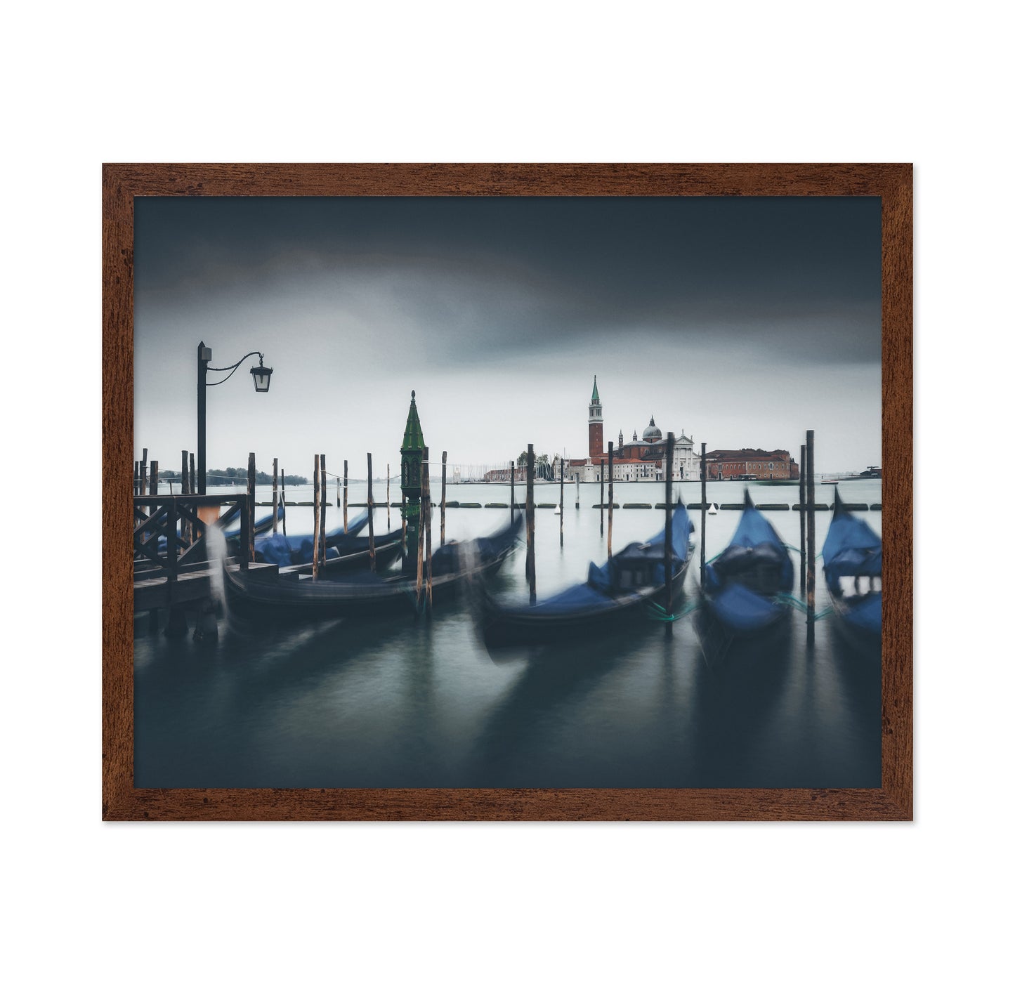 Gondolas Misty Venice Lagoon