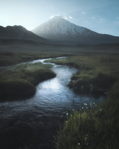 Mountain River Calm Scene
