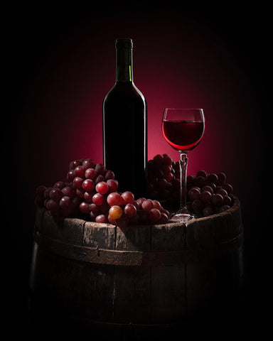 Red Wine And Grapes