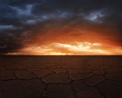 Fiery Salt Flats Sunset