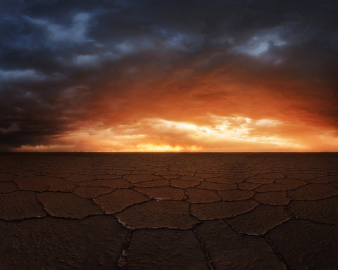 Fiery Salt Flats Sunset
