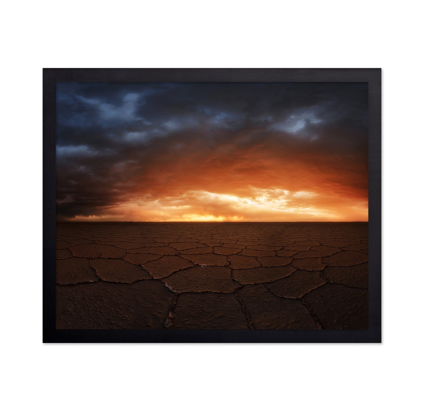 Fiery Salt Flats Sunset
