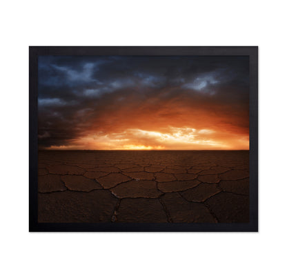 Fiery Salt Flats Sunset