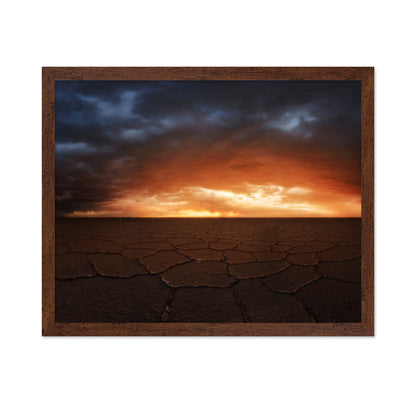 Fiery Salt Flats Sunset