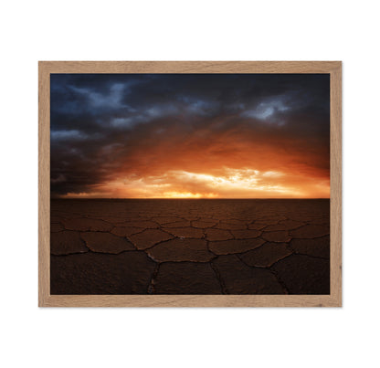 Fiery Salt Flats Sunset