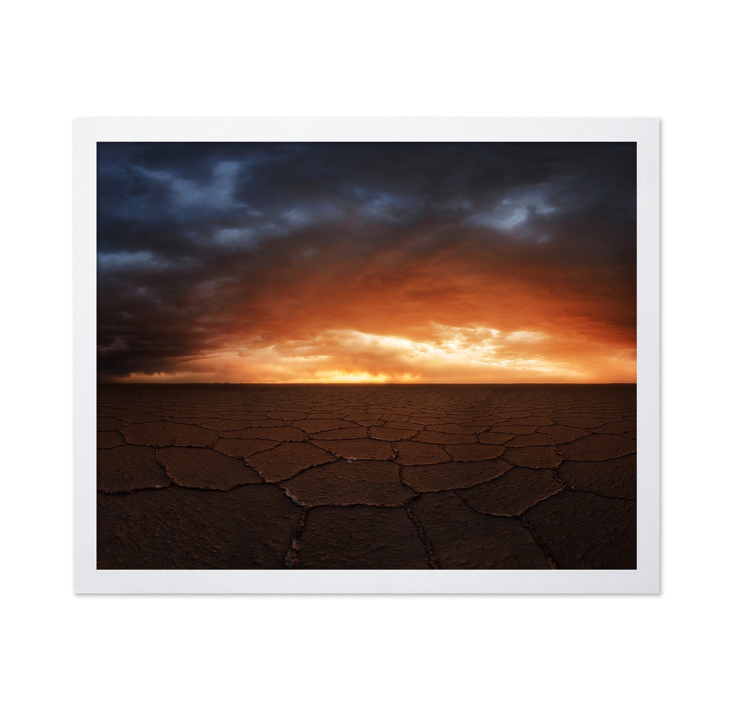 Fiery Salt Flats Sunset