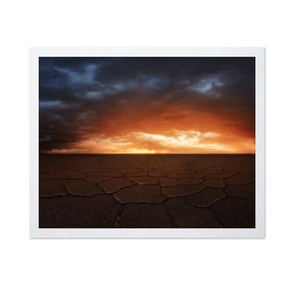 Fiery Salt Flats Sunset